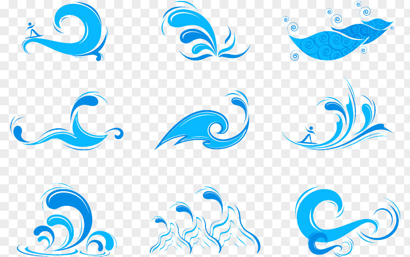 Blue Water Drop Wave Vector Material Wind Dispersion Clip Art PNG