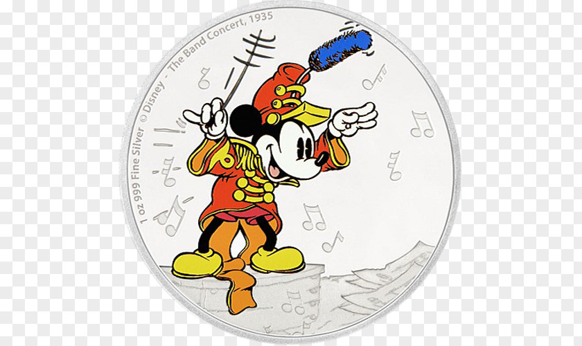 Orchestre Mickey Mouse Daisy Duck Minnie Silver Coin PNG
