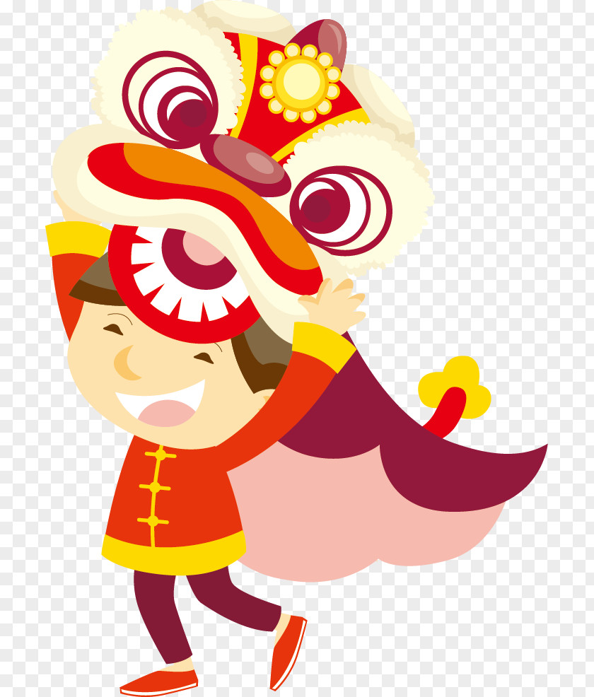 Vector Lion Dance Chinese New Year Illustration PNG