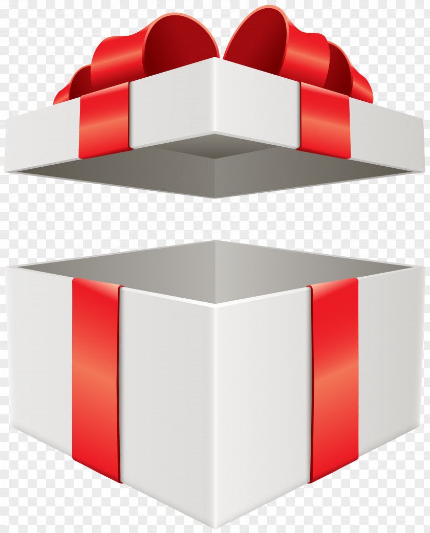 White Gift Box Card Clip Art PNG