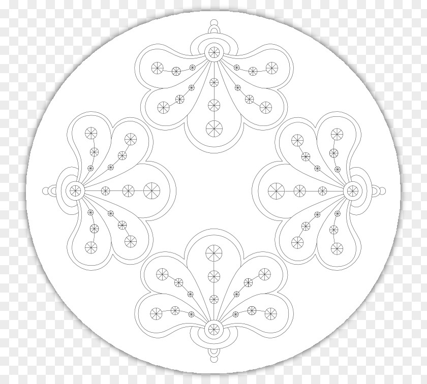 Circle Patterns Symmetry Embroidery Line Art Pattern PNG