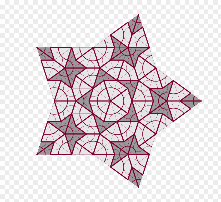 Penrose Tiling Tessellation Aperiodic Girih Tiles PNG