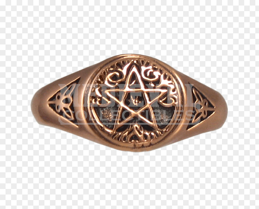 Ring Pentacle Copper Pentagram Bronze PNG