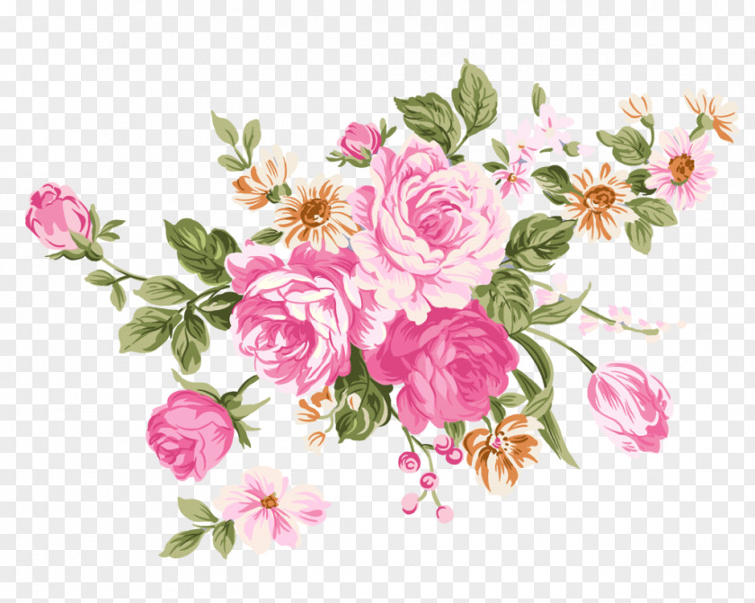 Watercolor Flowers Header Box Beach Rose Flower Painting PNG