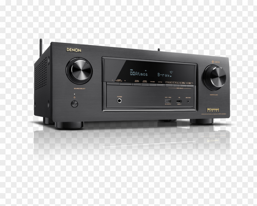 AV Receiver Denon AVR X2400H Audio Surround Sound PNG