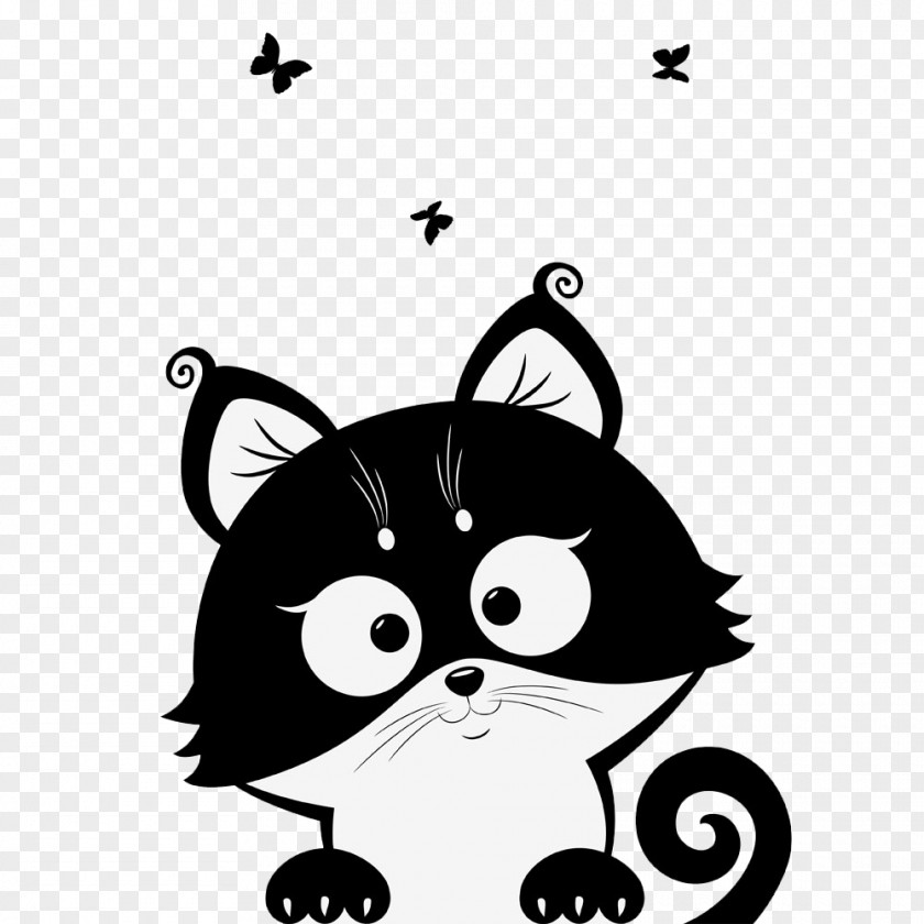 Cute Cat Kitten Silhouette Cuteness PNG