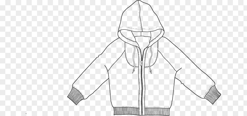 Zipper Sweater Outerwear White Line Art Sketch PNG