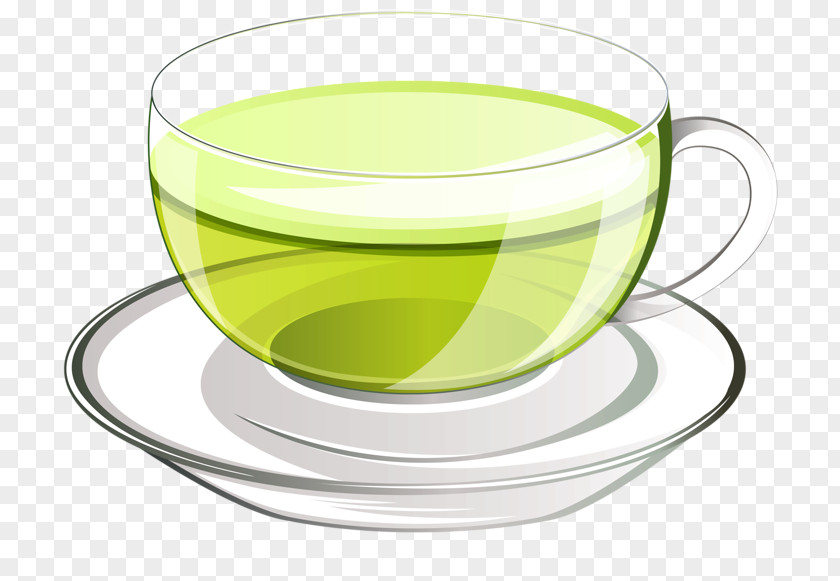 Glass Cup Green Tea Clip Art PNG