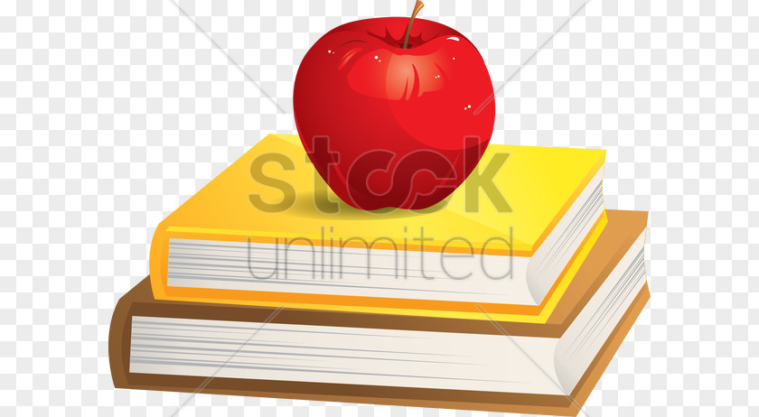Apple On Books Textbook Education School Learning PNG
