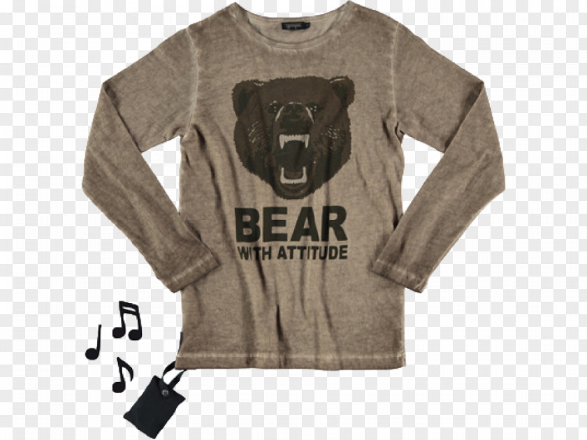 Bear Roar Long-sleeved T-shirt Dress Jacket PNG