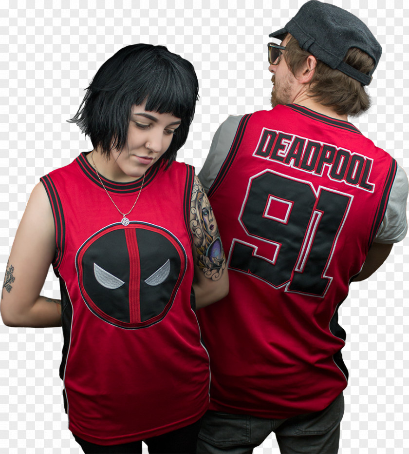 Deadpool Jersey T-shirt Hoodie Sleeve PNG