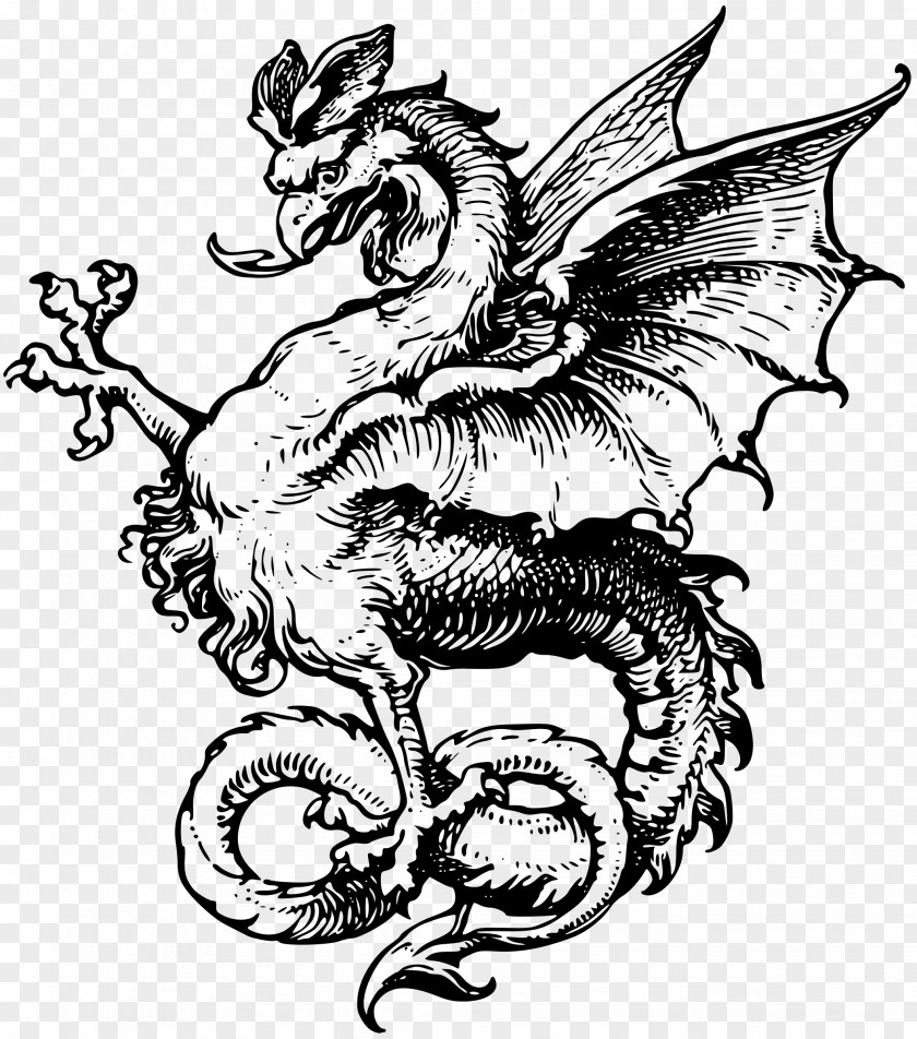 Medieval Tattoo Dragon Symbol Legendary Creature PNG