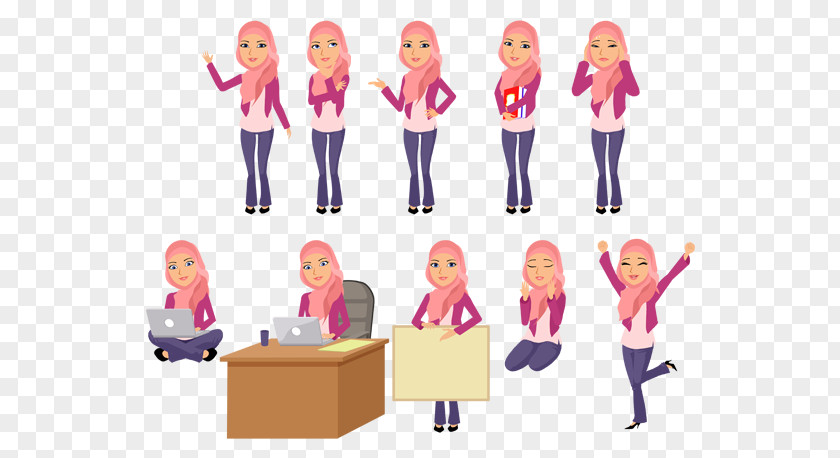 Animation Character Hijab PNG