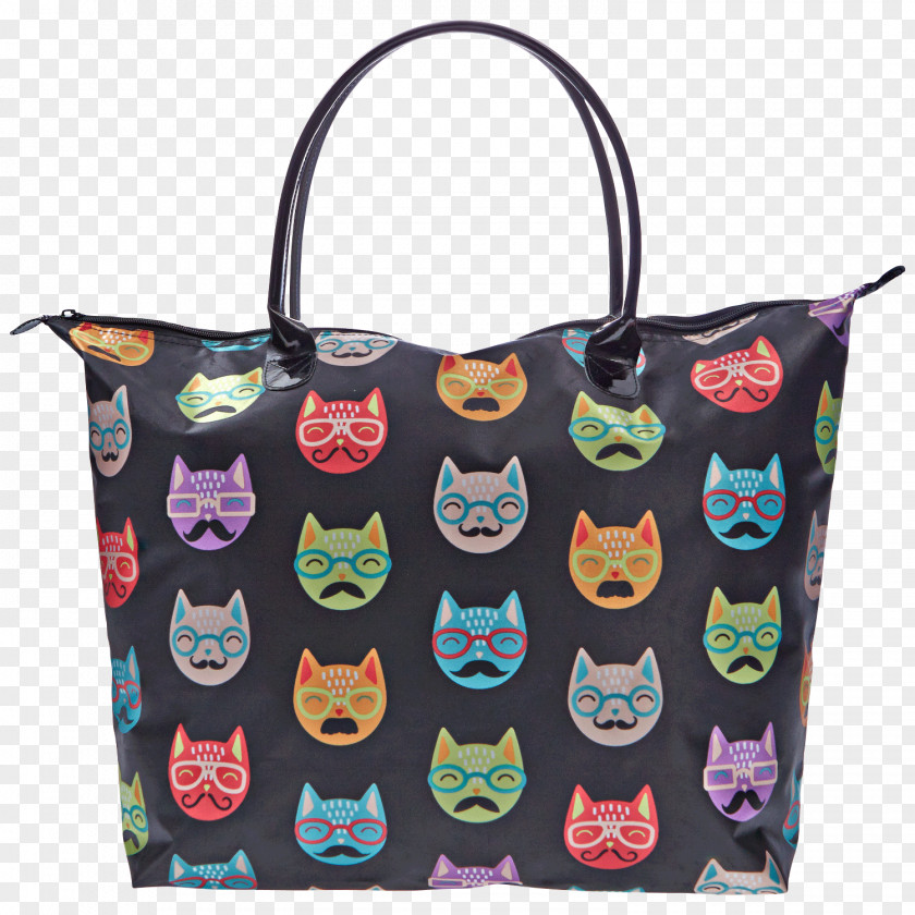 Bag Cat Print Tote Handbag Satin PNG