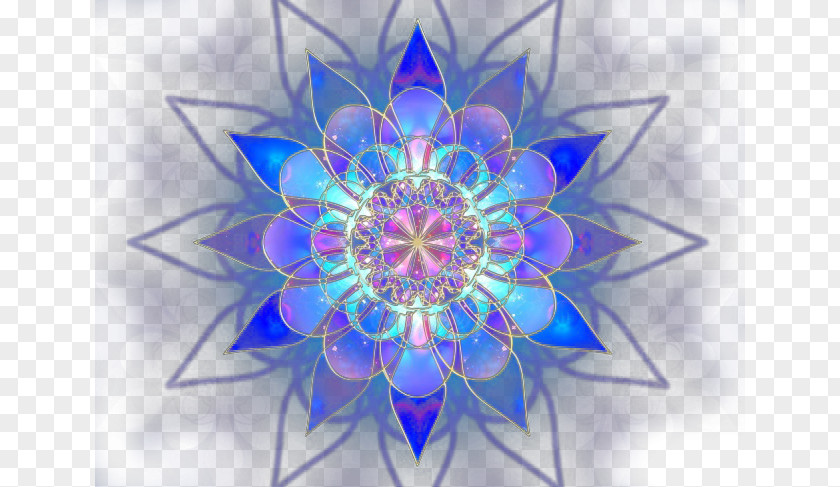 Blue Light Effect Fractal Art Symmetry Kaleidoscope Novalotus EP PNG
