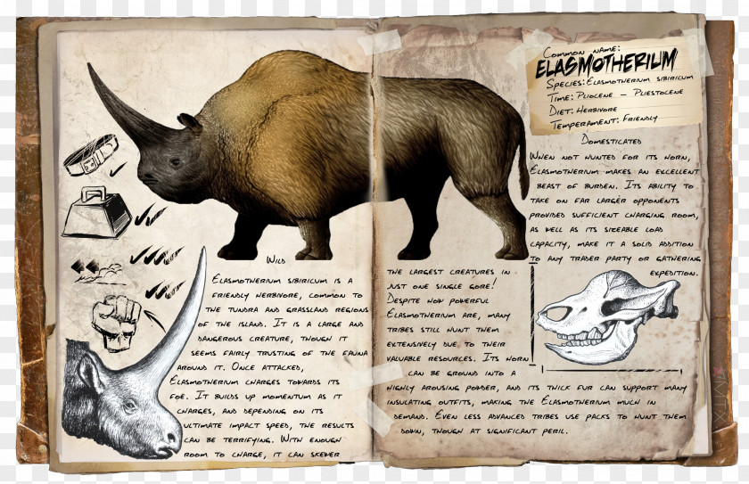 Dinosaur ARK: Survival Evolved Elasmotherium Carnotaurus Mammal PNG