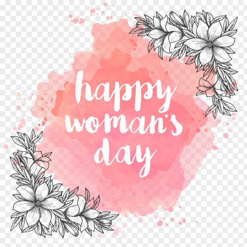 Women's Watercolor Background With -painted Paper International Day Mother's PNG