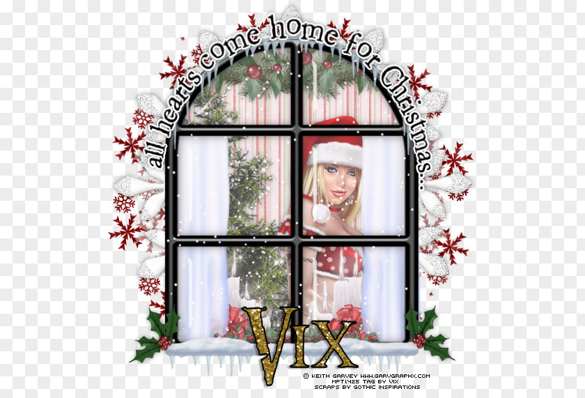 Window Christmas Ornament Floral Design Picture Frames PNG