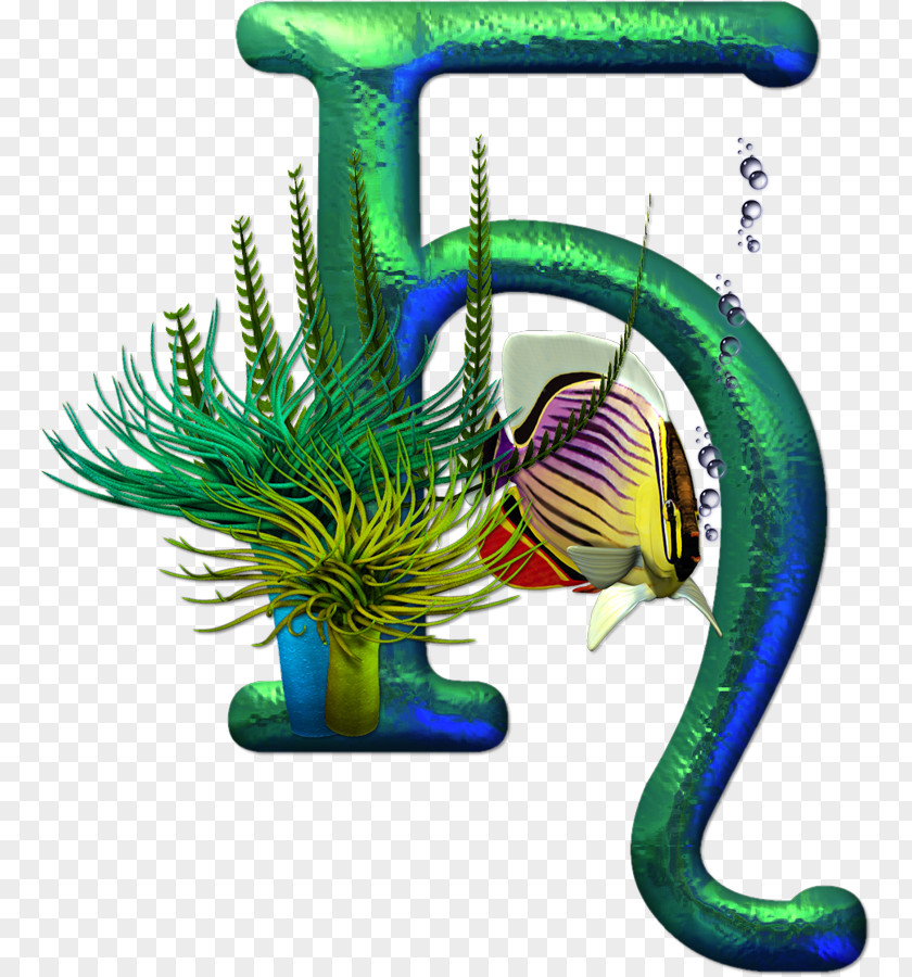 Aquriam Letter Alphabet Decoupage Fish PNG