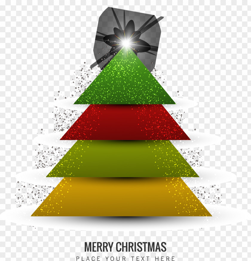Cartoon Christmas Tree Card PNG