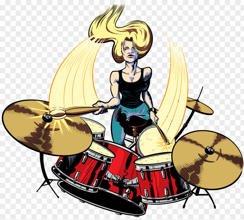 Drum Drummer Animated Film Female Clip Art PNG