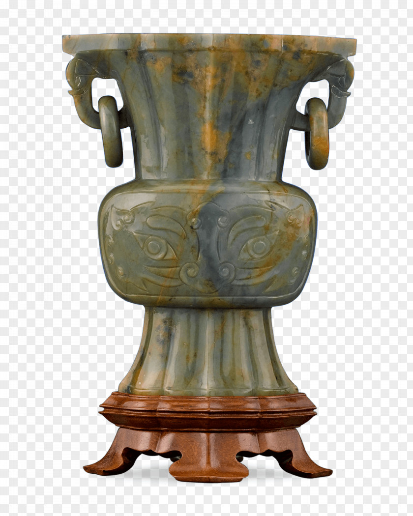 Antique M.S. Rau Antiques Nephrite Jade Vase PNG