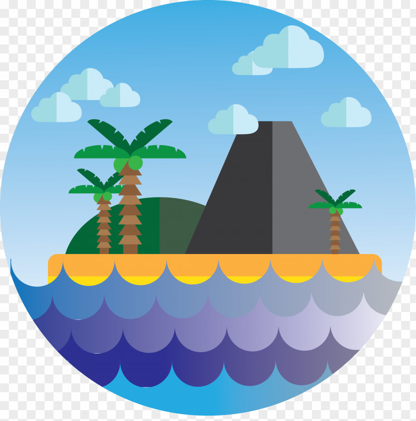 Free Island Cartoon Vector Hawaii PNG