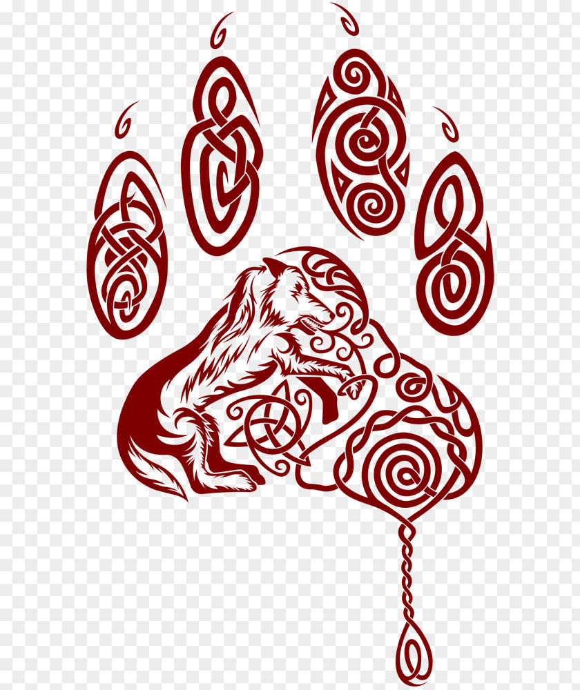 Celtic Hounds Knot Paw Celts Dinosaurs Coloring PNG