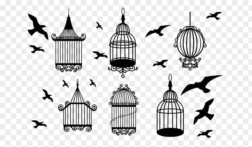Birdcage Silhouette Vintage Clothing PNG