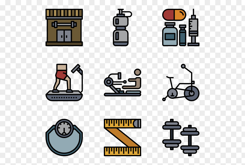 Fitness Icons Vector Free Clip Art Illustration Product Design Machine PNG