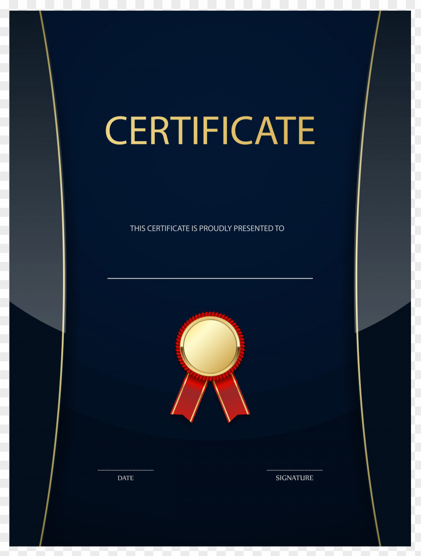 Dark Blue Certificate Template Image Form Academic Résumé PNG
