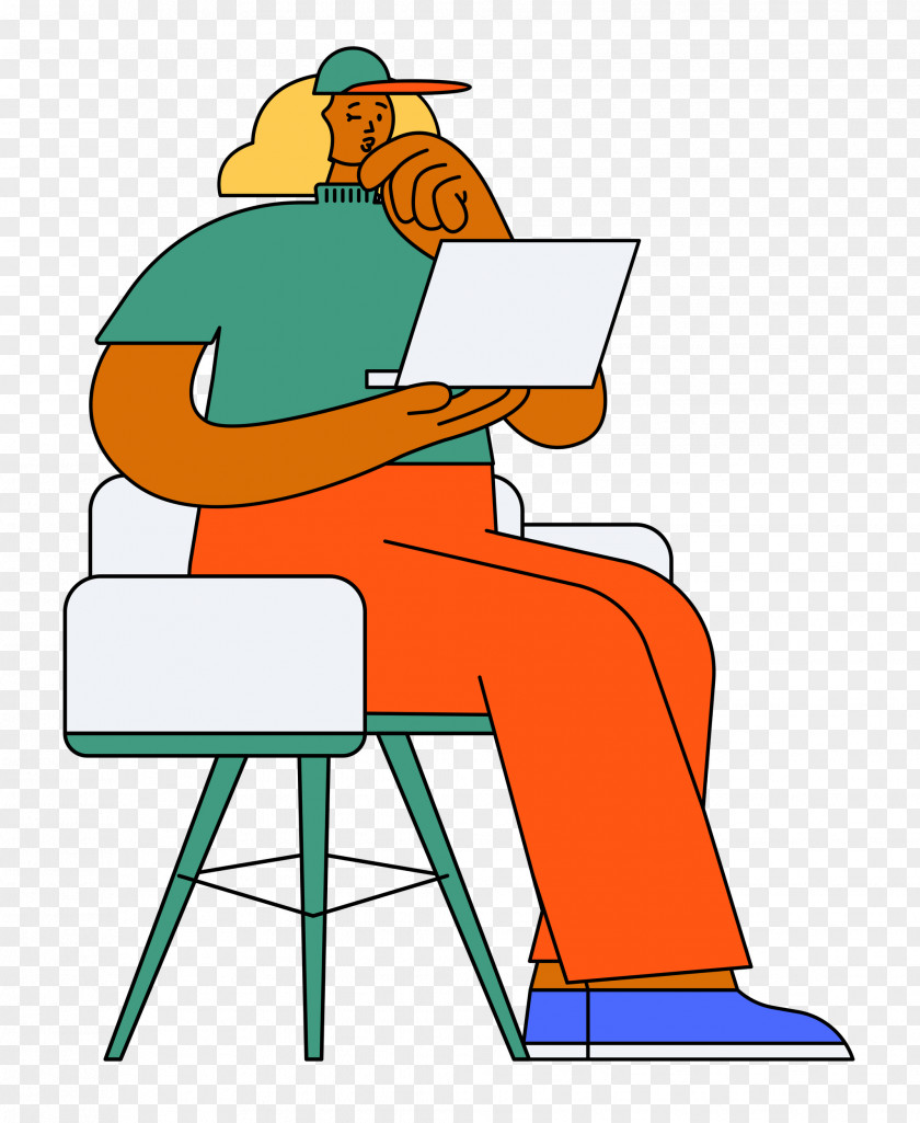 Cartoon Sitting Chair Line Joint PNG