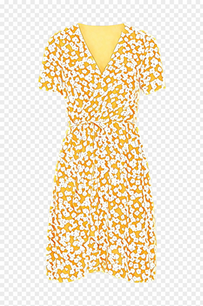 Onepiece Garment Neck Clothing Day Dress Yellow Cover-up PNG
