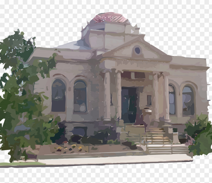 Building Carnegie Library Clip Art Vector Graphics PNG