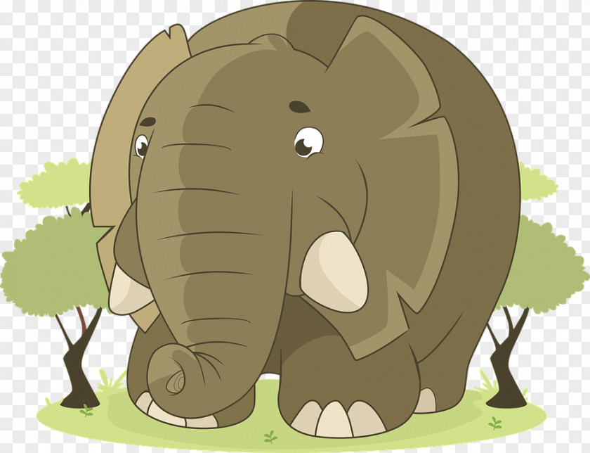 Cute Cartoon Elephant Clip Art PNG