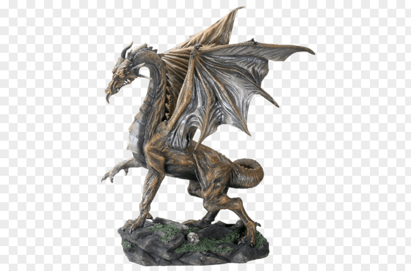 Dragon Bronze Statue Figurine PNG