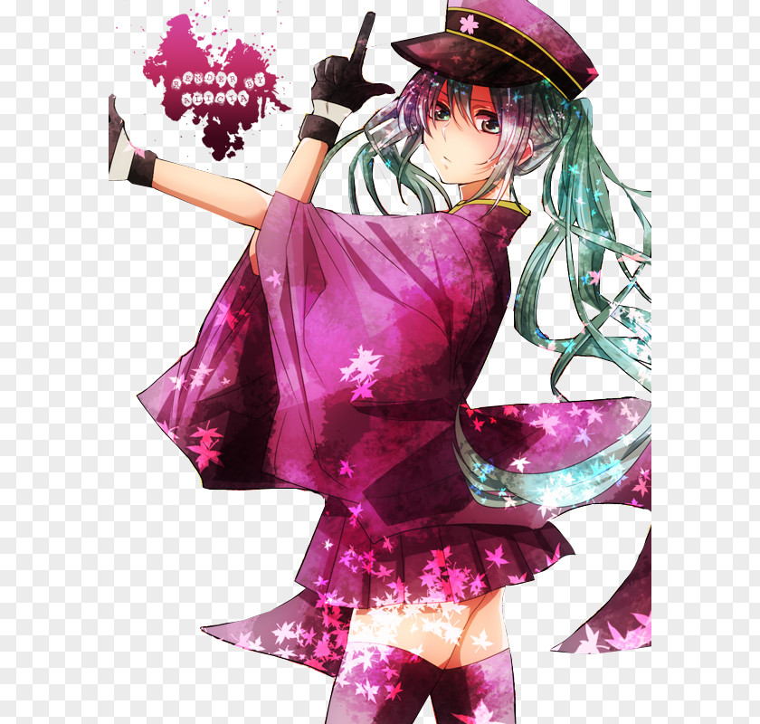 Hatsune Miku Senbonzakura Vocaloid Fan Art PNG