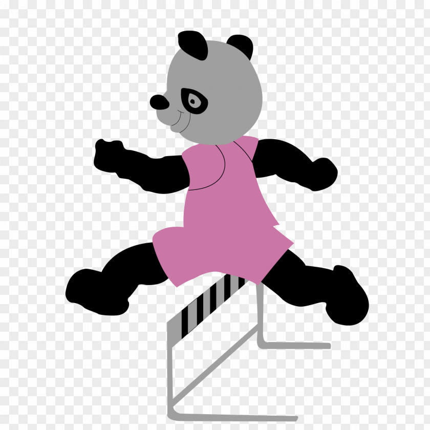 Hurdles The Panda Olympic Games Sport Giant Cartoon PNG