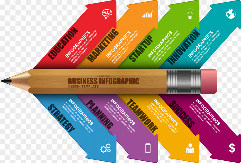 Vector Pencil Infographic Diagram Information PNG