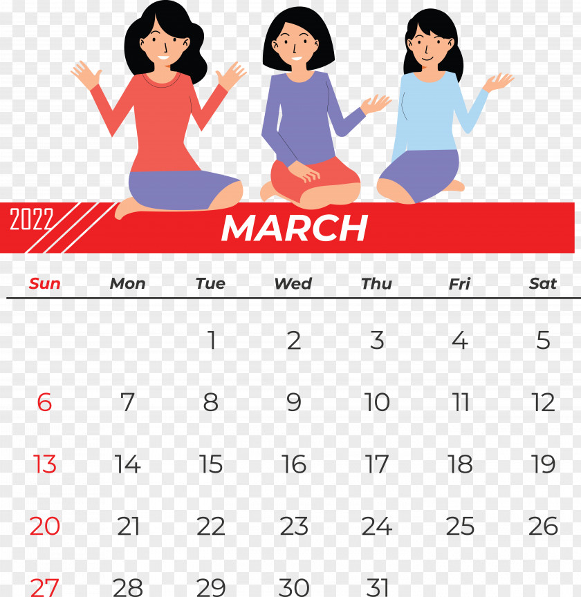 Flat Design Calendar Time Friendship Cartoon PNG