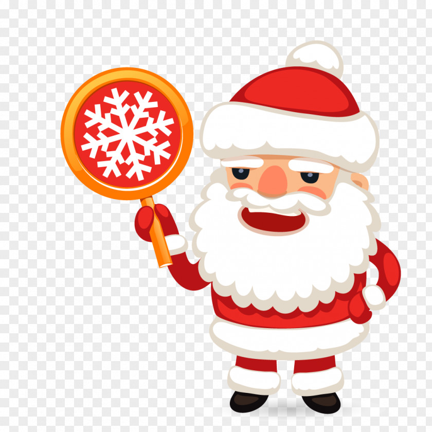 Vector Cartoon Santa Claus Holding A Sign Christmas Clip Art PNG