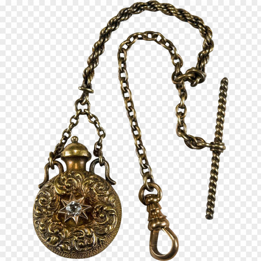 Victorian Perfume Bottles Locket Necklace Charms & Pendants Chain Antique PNG
