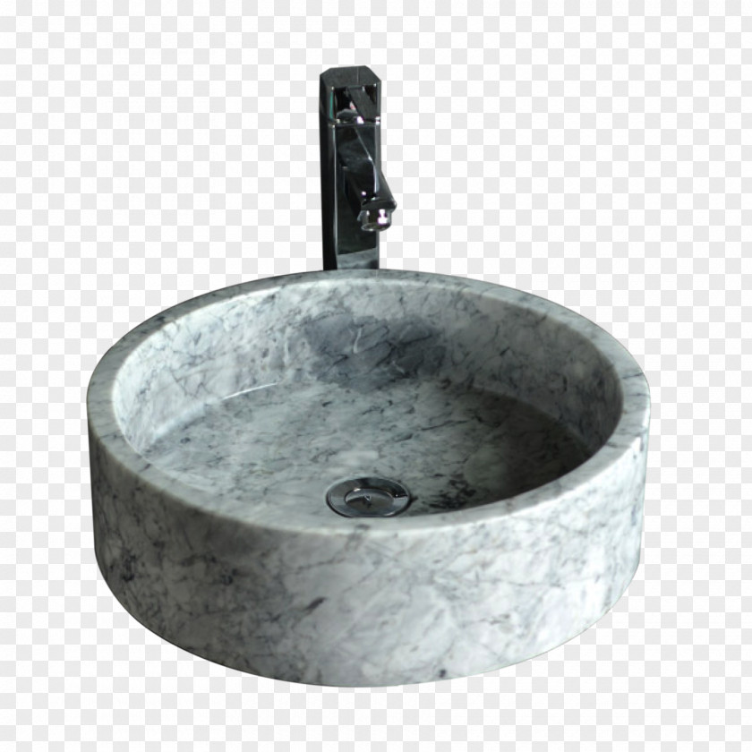 Basin Sink Tap Carrara Marble Countertop PNG
