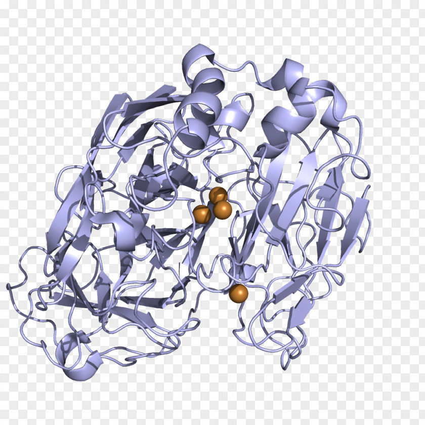 Blue Crystal Laccase Enzyme Catalysis Fullerene Biosensor PNG