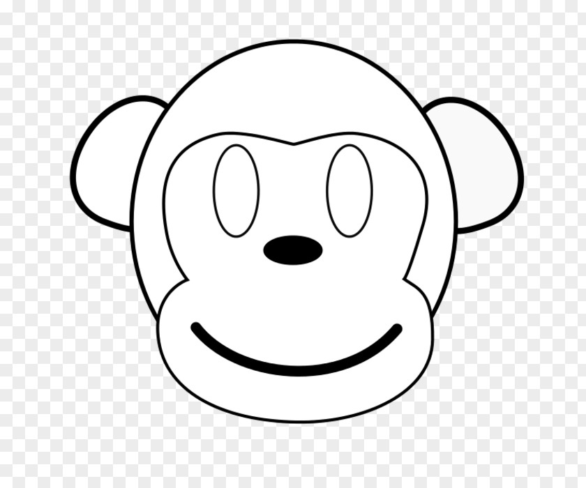 Smiley Snout Black And White Clip Art PNG