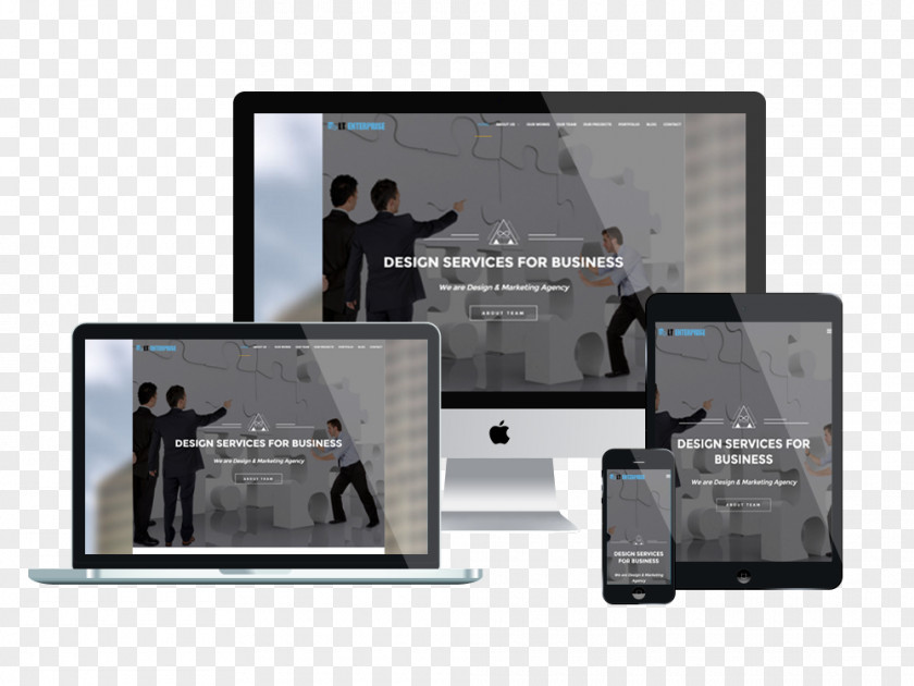 Enterprise Single Page Responsive Web Design Template System PNG