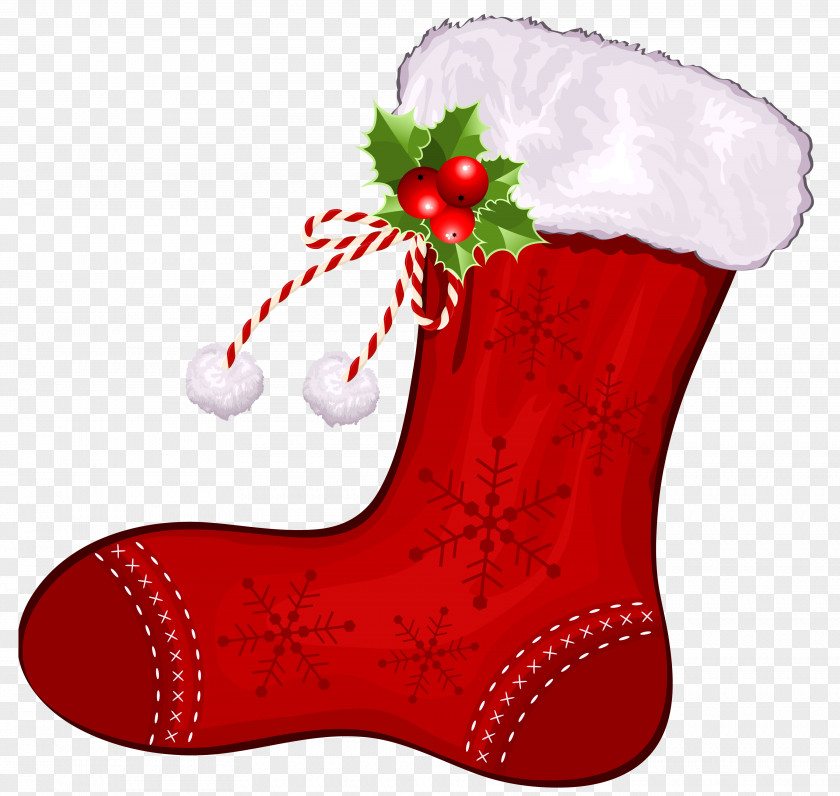Large Transparent Christmas Red Stocking Clipart Clip Art PNG