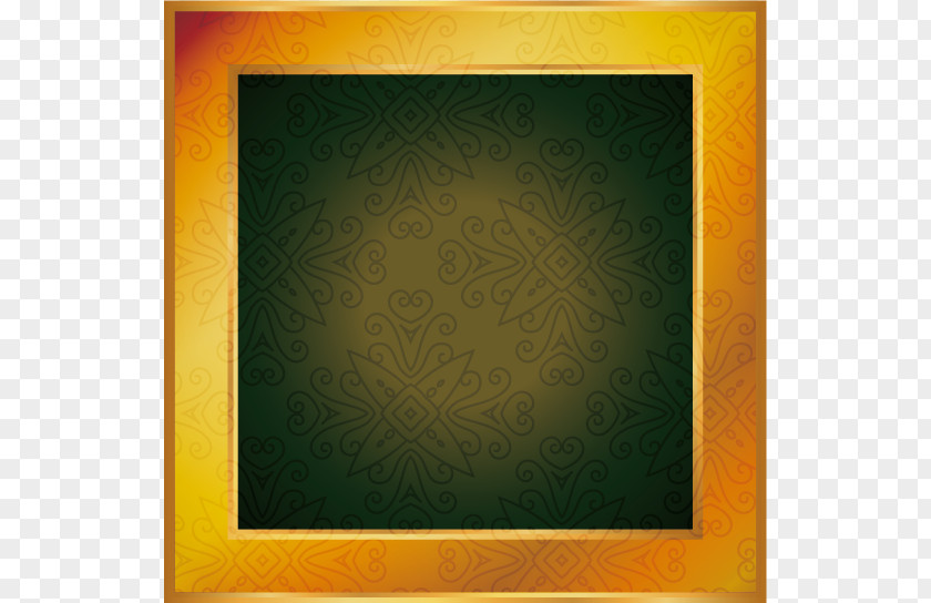 Vector Painted Gold Frame Painting PNG