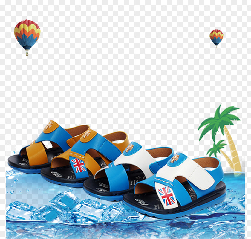 Children's Sandals Shoes Products In Kind Of Ice Coconut Tree Hot Air Balloon Slipper Sandal Shoe Child PNG