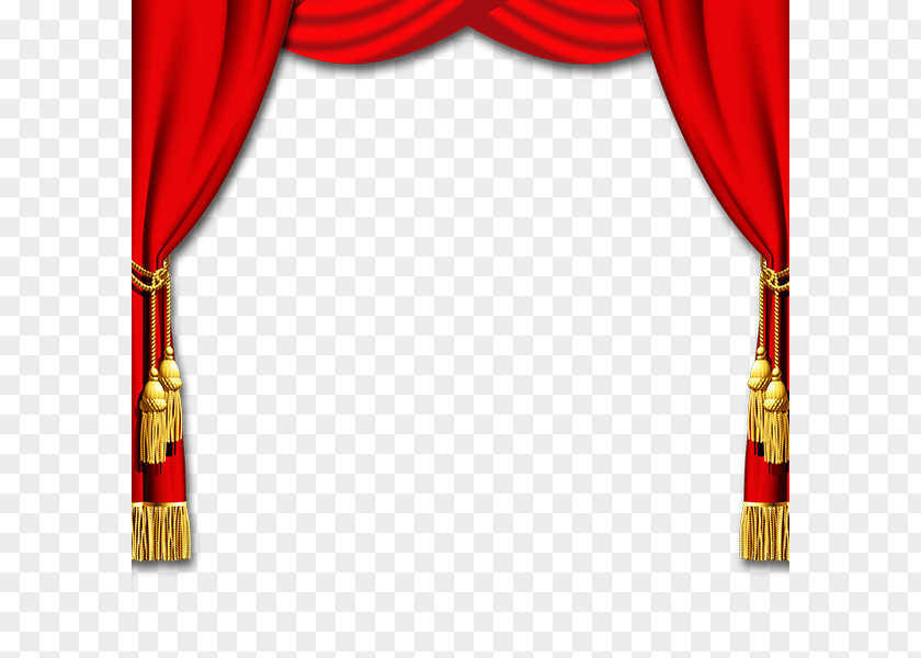 Chinese New Year Red Curtain Texture Border Theater Drapes And Stage Curtains Window PNG